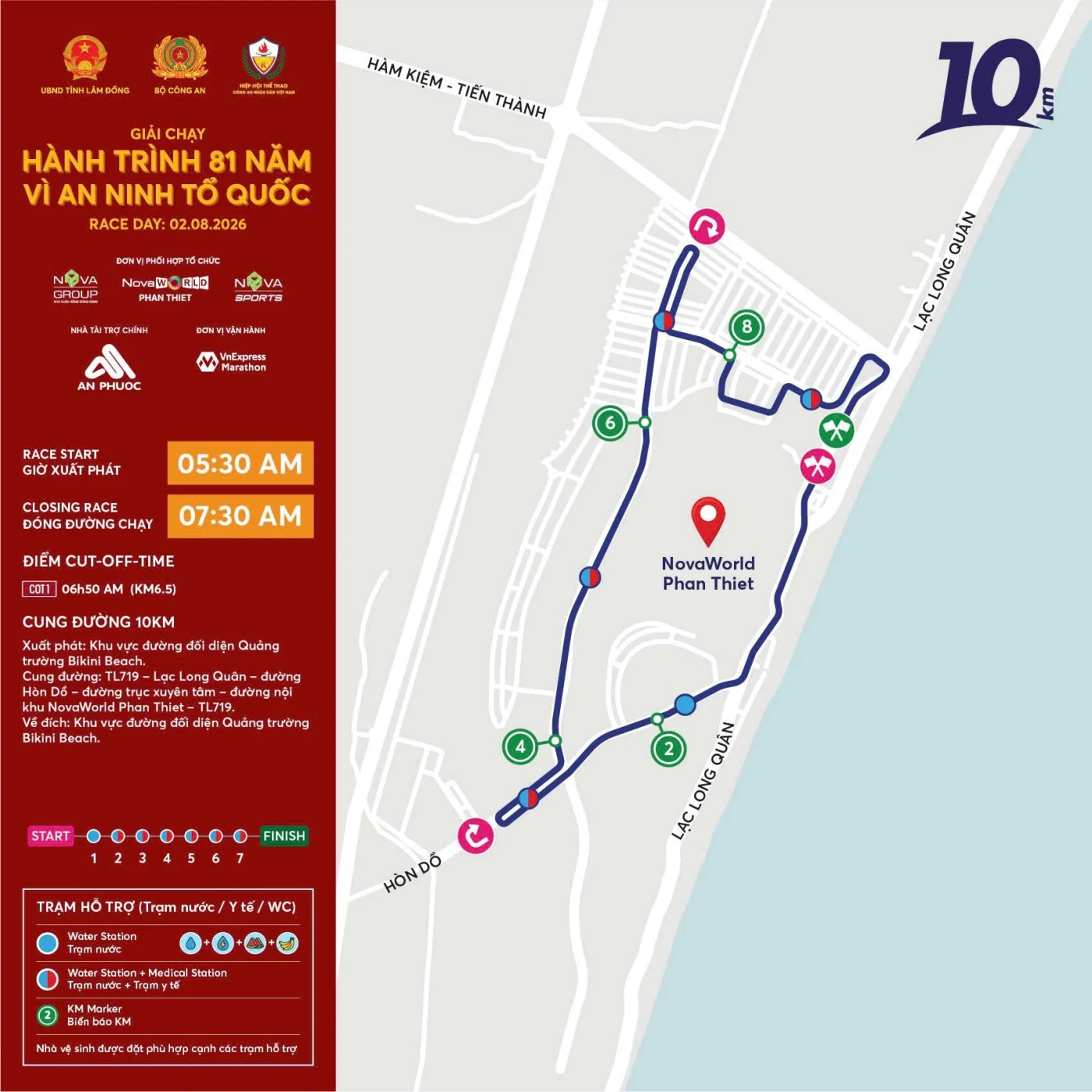 Bản đồ cung đường cự ly 10 km