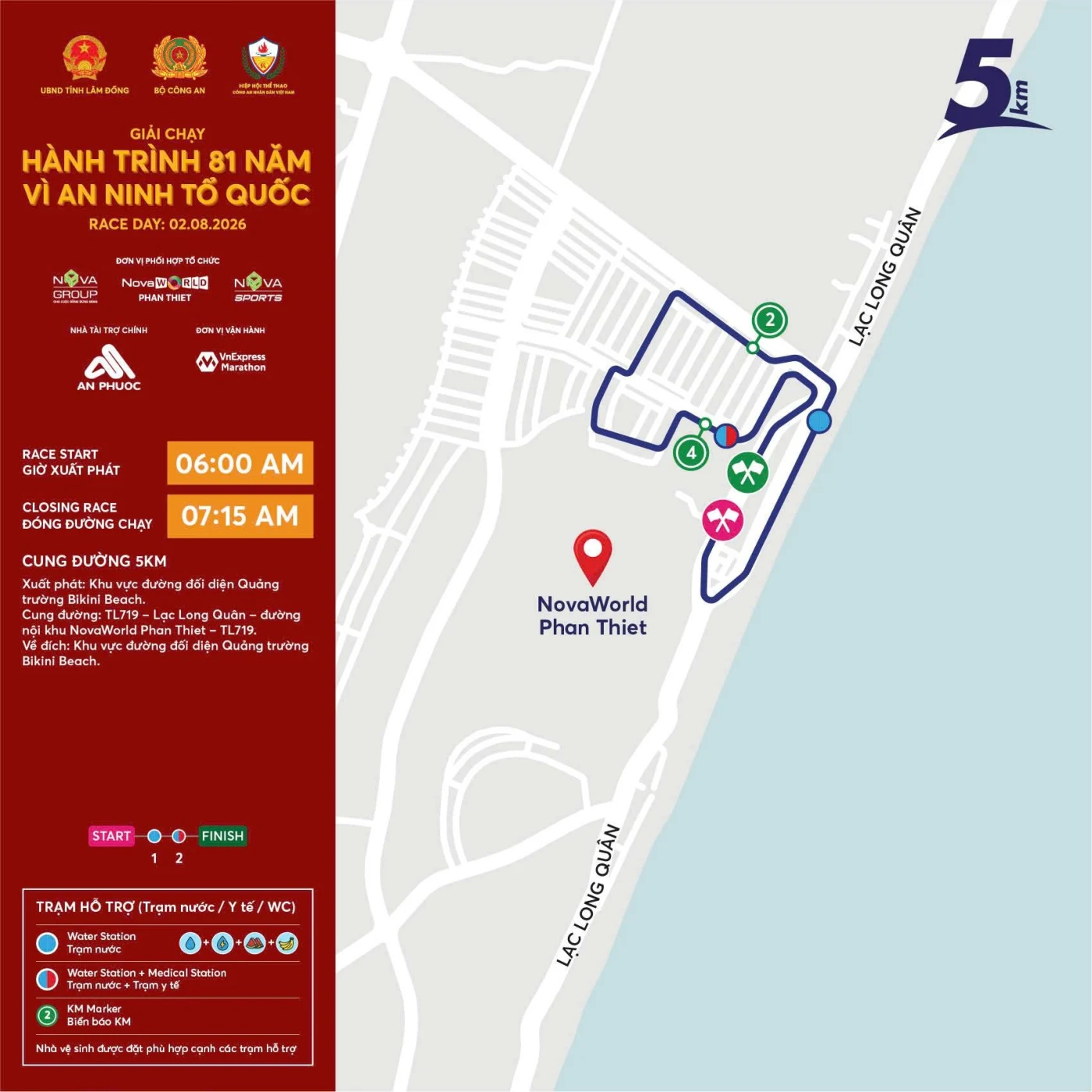 Bản đồ cung đường cự ly 5 km
