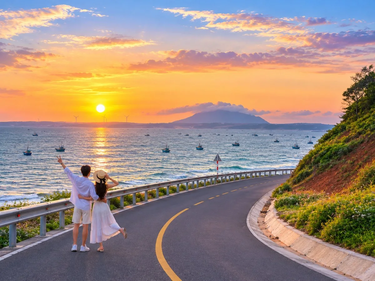 Ngắm hoàng hôn dưới chân núi Cố ở Mũi Né