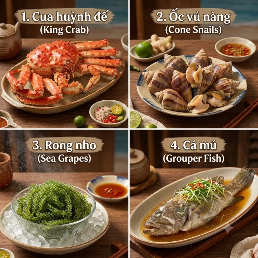 Ăn Gì Ở Phú Quý: Cua Huỳnh Đế, Ốc Vú Nàng Và Rong Nho