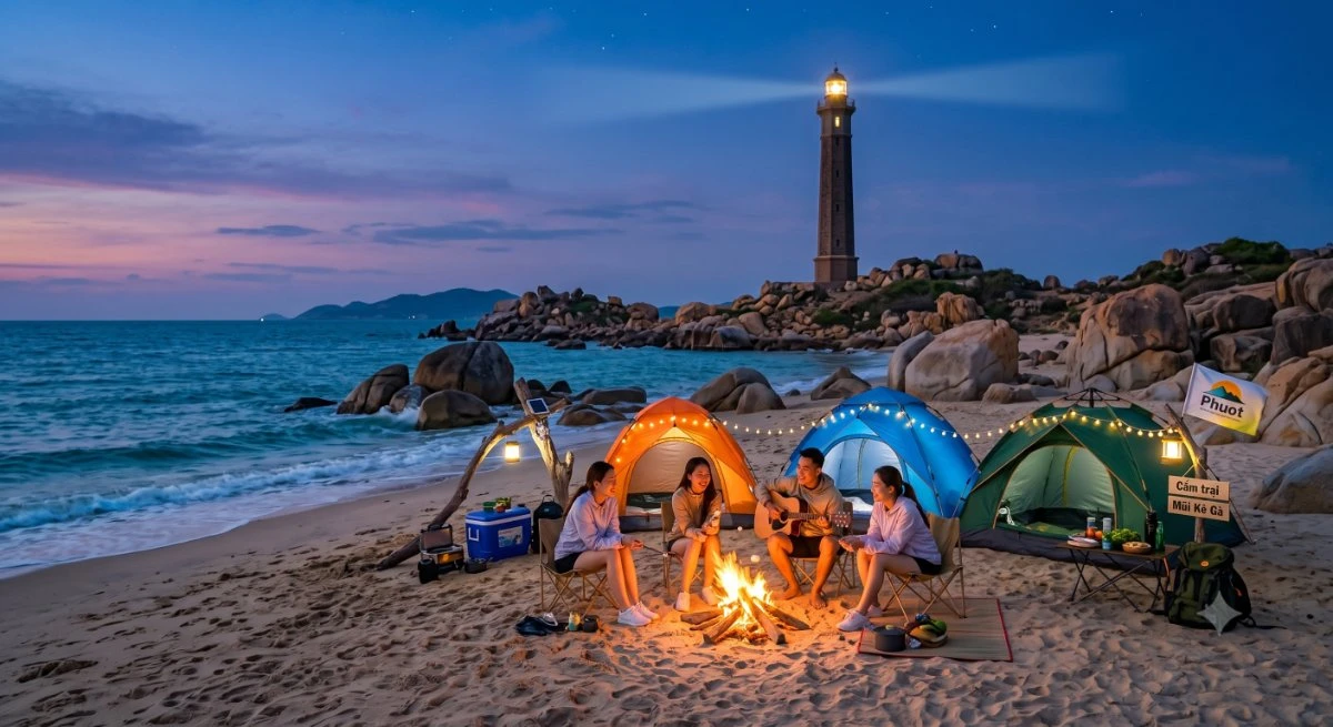 Toàn cảnh mũi Kê Gà và vùng biển xung quanh