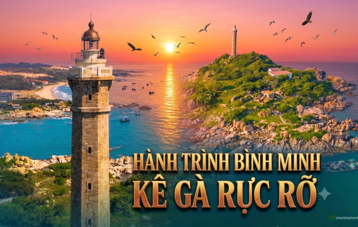 Hải đăng Kê Gà và vườn hoa sứ cổ thụ dưới chân tháp