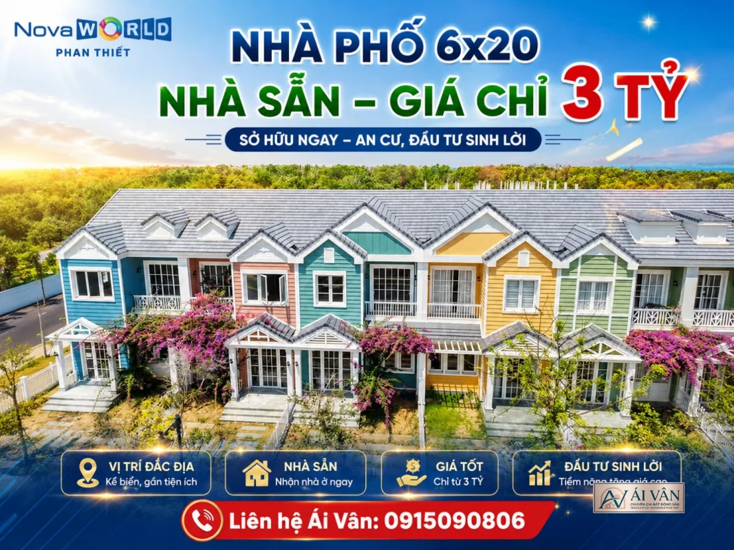 Nhà phố NovaWorld Phan Thiết khu 5 đang chuyển nhượng