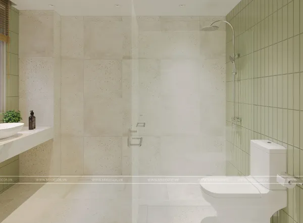 Phối cảnh 3D WC 2 — gói hoàn thiện nội thất biệt thự NovaWorld Phan Thiết