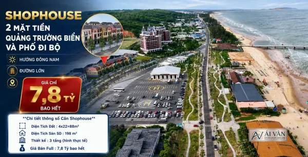 Shophouse mặt tiền biển siêu hiếm, đối diện quảng trường và Bikinibeach
