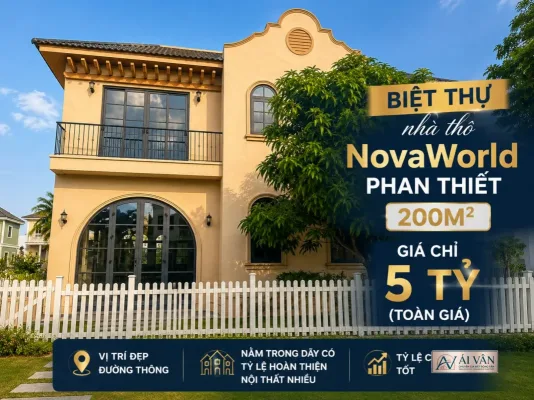 Biệt thự Song lập NovaWorld Phan Thiết nhà thô 5 tỷ rẻ nhất Phân khu Florida