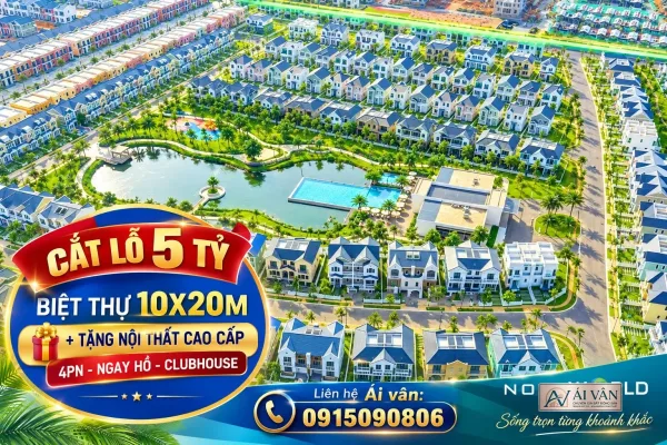 Cắt lỗ 5 tỷ biệt thự 10X20M + Nội thất cao cấp 4PN - Ngay hồ bơi - Clubhouse