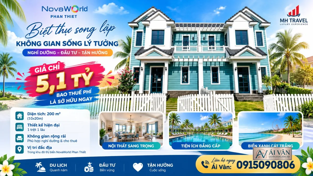 Trục đường lớn, sát hồ cảnh quan — Biệt thự song lập Florida khu 3.7 ngay hồ cảnh quan – 5.1 tỷ đồng