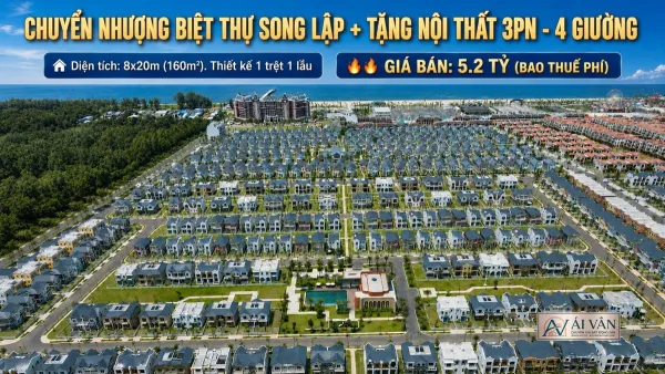 Biệt thự song lập khu 4 giá tốt, full nội thất